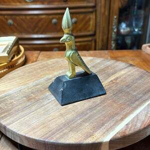 Egyptian brass figurine Crowned Horus Falcon God